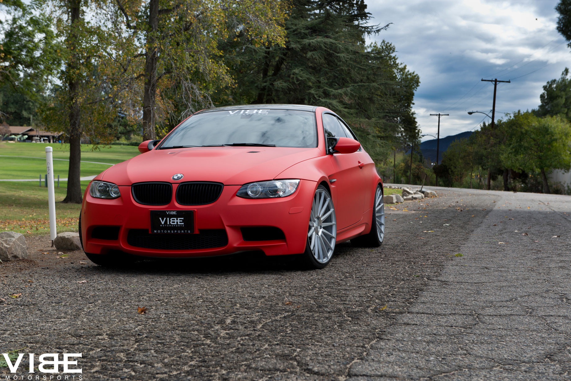 Stance Wheels SC-7 Silver on Red BMW M3